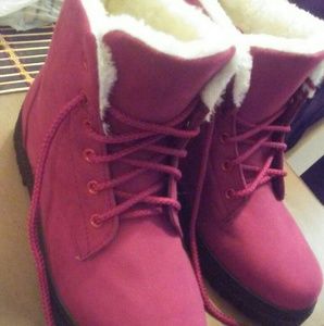 Burgundy boots